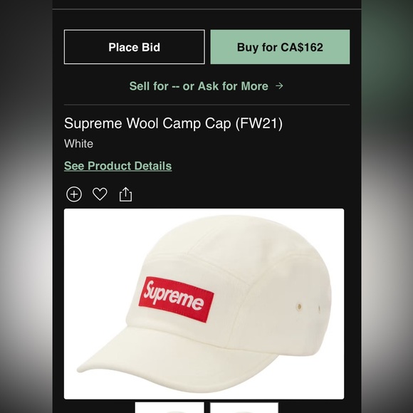 Supreme Wool Camp Cap - White - Picture 4 of 4